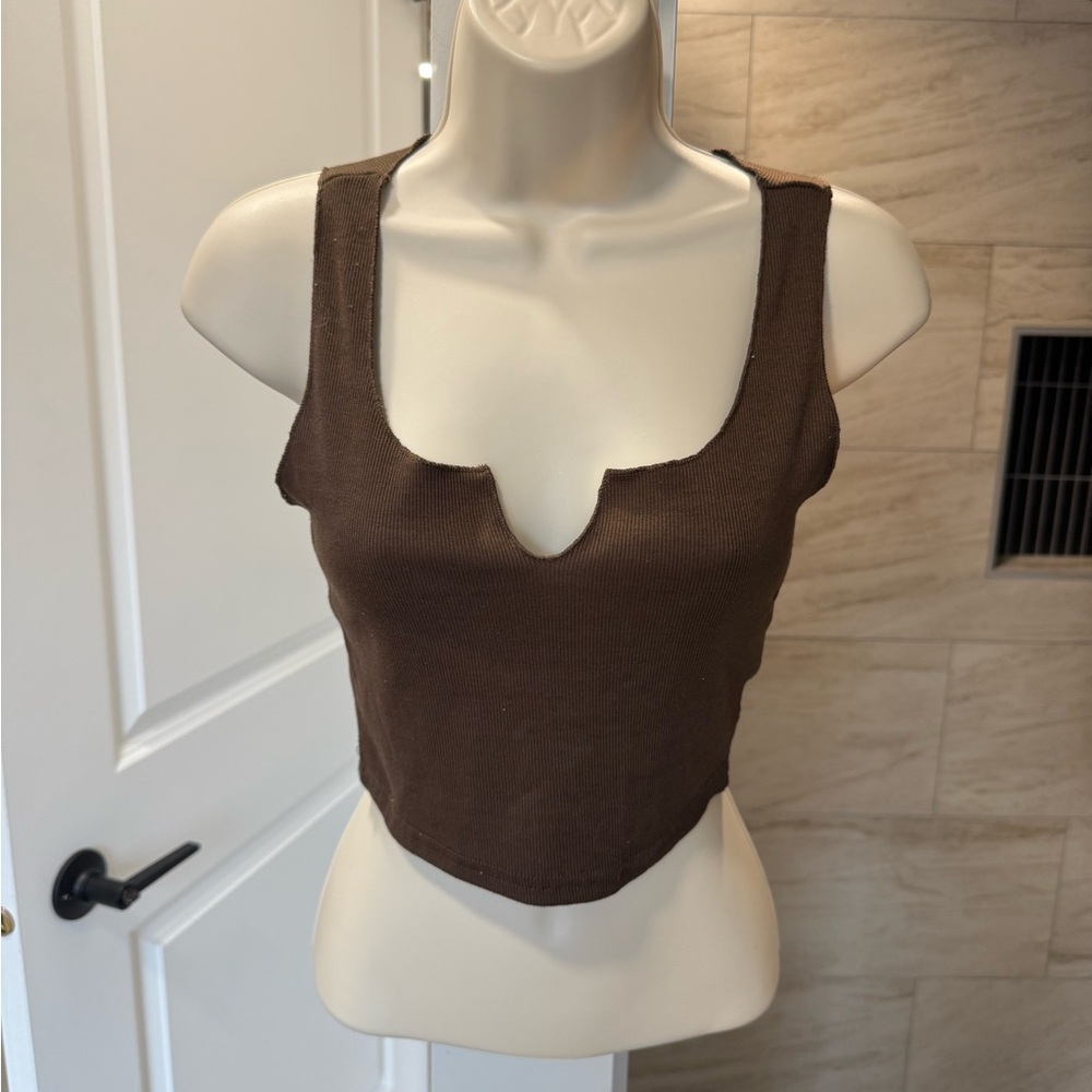 Brown Sleeveless Women's Top
